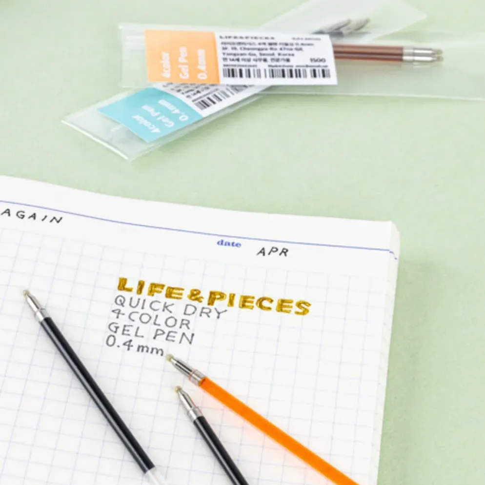 Livework LIFE & PIECES 4 Colour Gel Pen 0.4mm Refill Ver.3