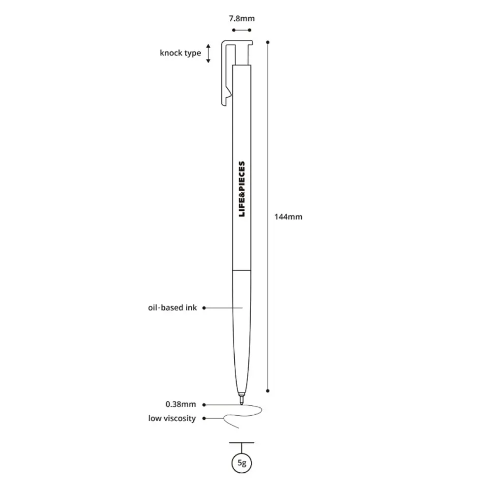 Livework LIFE & PIECES Clear Slim Ballpoint Pen 0.38mm