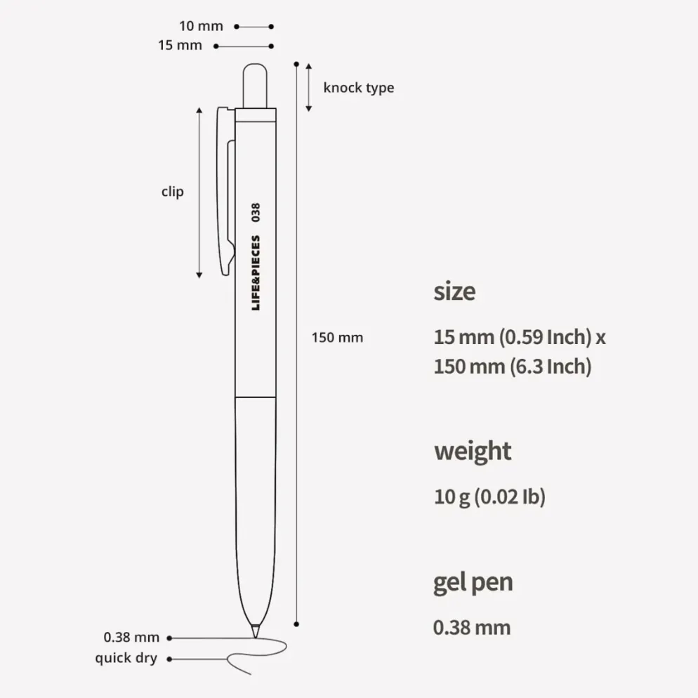Livework LIFE & PIECES Gel Pen 0.38mm – Smooth, Quick-Dry Colour Pen