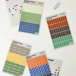 Livework LIFE & PIECES Shapes Sticker Set – 4 Sheets Geometric Planner Stickers