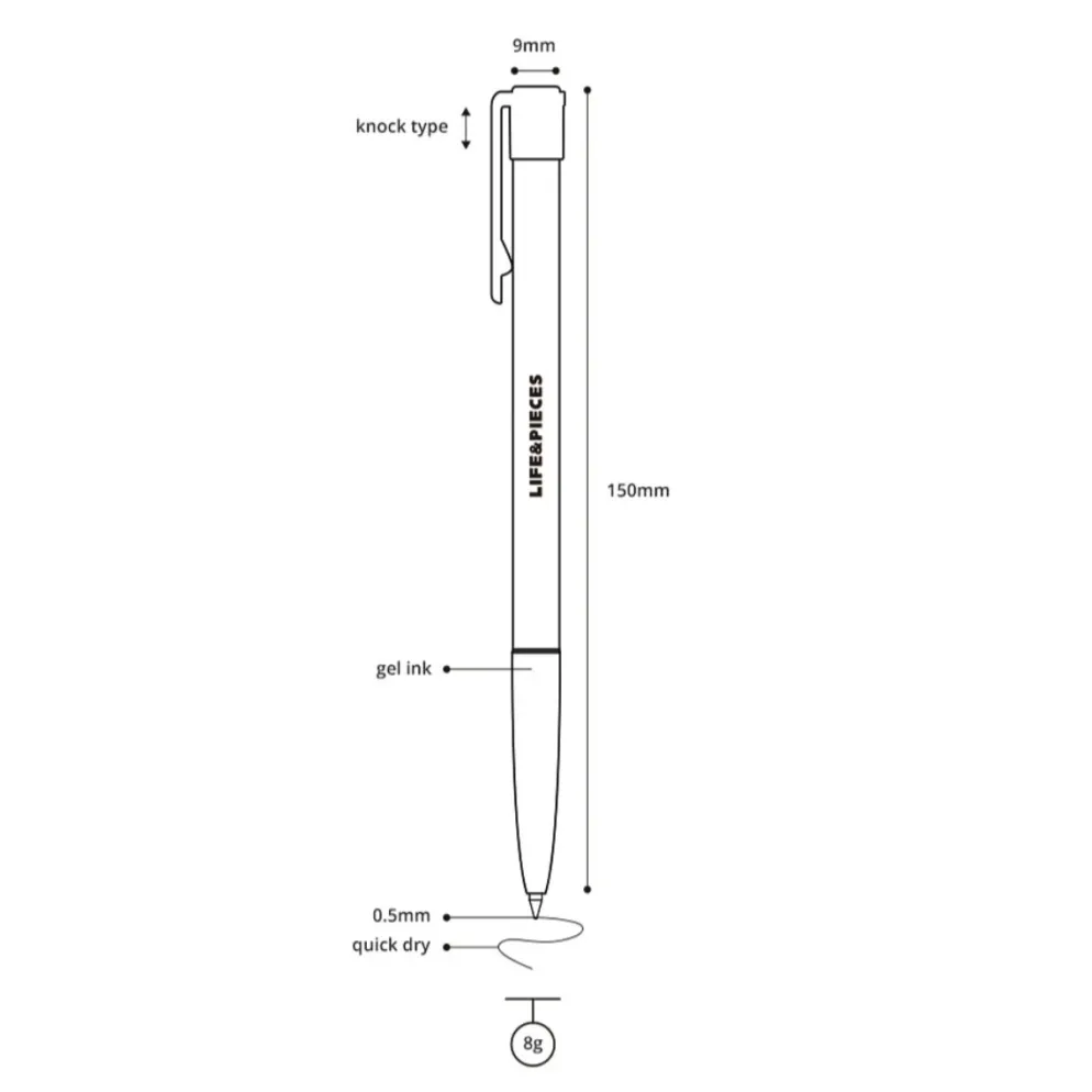 Livework LIFE & PIECES Transparent Gel Pen 0.5mm