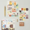Livework LIFE & PIECES Vintage Label Sticker Set – 6 Sheets Decorative Planner Stickers