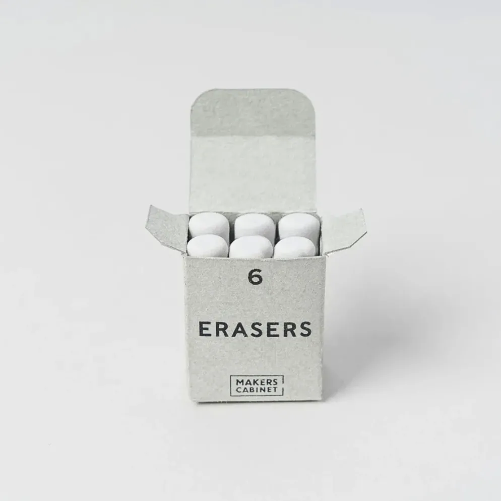 Makers Cabinet Ferrule Erasers – (Pack of 6)