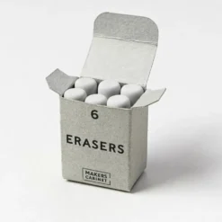 Makers Cabinet Ferrule Erasers – (Pack of 6)