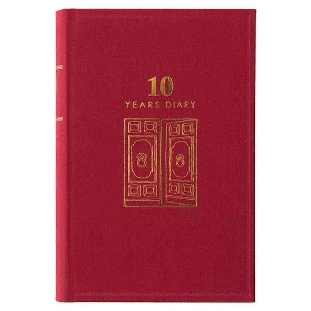Midori 10 Year Diary - Dark Red