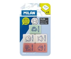 Milan -- Synthetic Rubber Erasers 445 -- Pack of 5