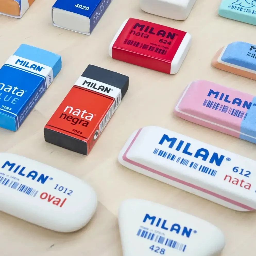 MILAN 428 Triangular Erasers – Soft Synthetic Rubber (Pack of 2)