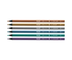 Milan Black Wood Colour Pencils – Set of 6 Metallics