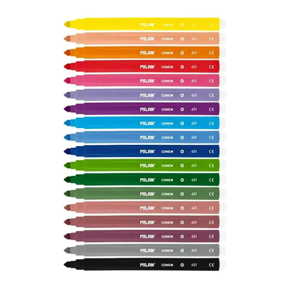 Milan Conical Tip Water-Based Fibrepens (Pack of 18)