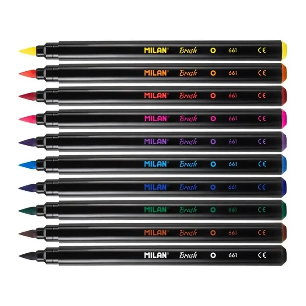 Milan Fibre Brush Pens – 10 Colours