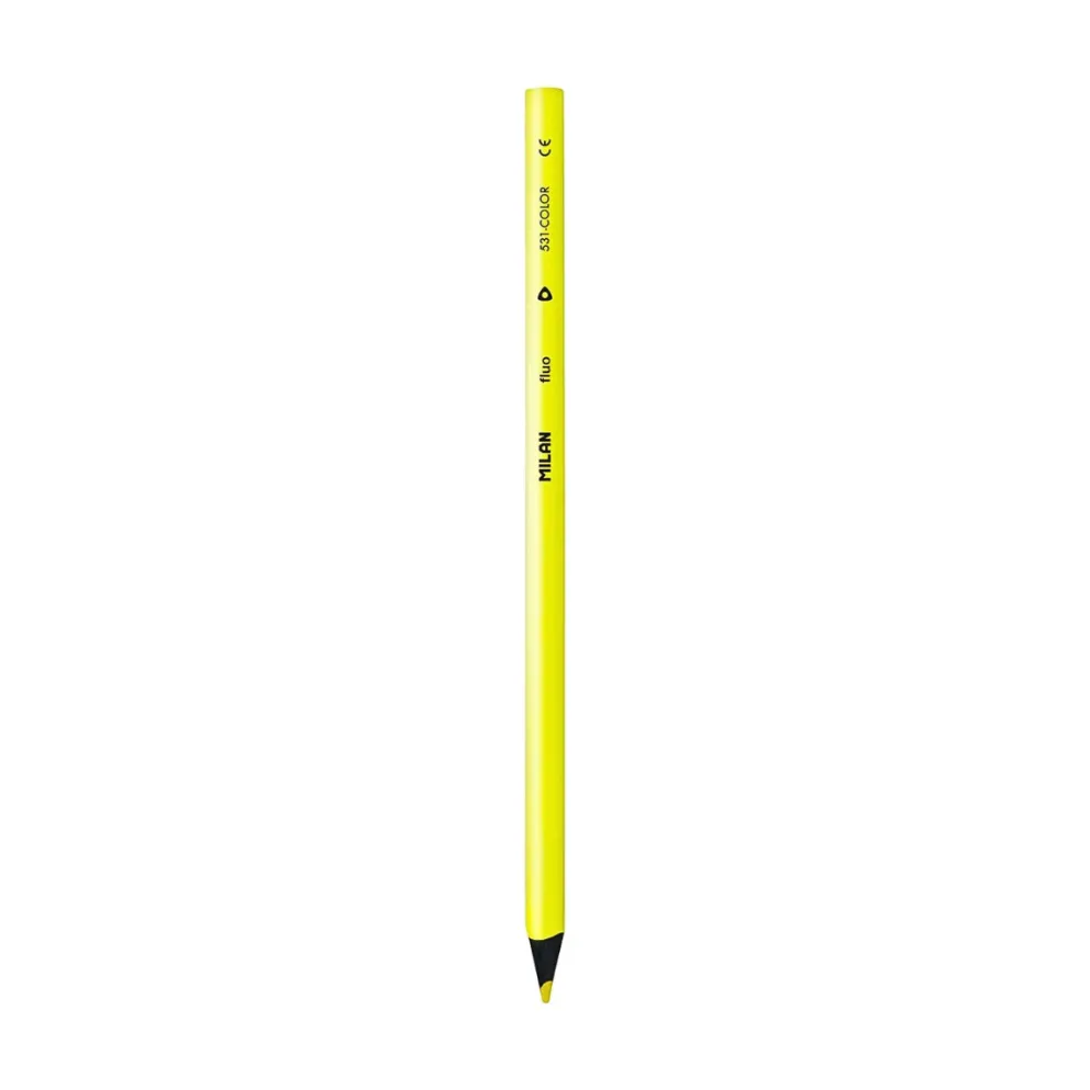 Milan Fluorescent Black Wood Fluo Colour Pencils (Set of 6)