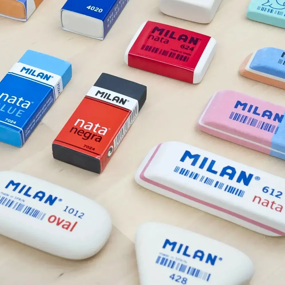 MILAN Oval 1012 Erasers – Soft Synthetic Rubber (Pack of 2)