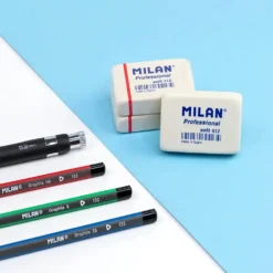 MILAN Professional Soft 412 Erasers – White Synthetic Rubber (Pack of 2)
