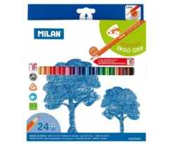 Milan Triangular Colour Pencils – Set of 24 with Ergo Grip