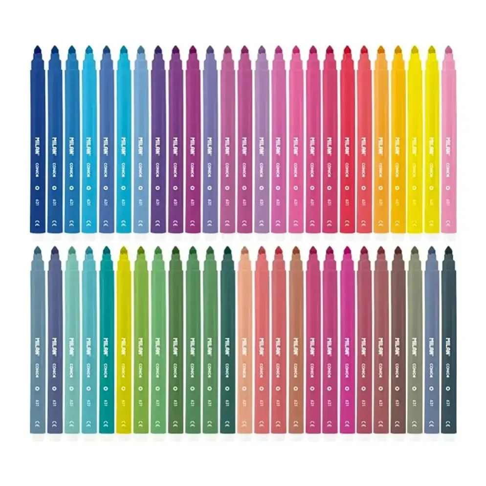 MILAN 631 Conic Tip Fibrepens – Set of 50