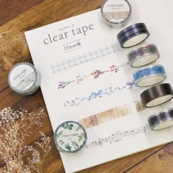 Mind Wave Clear Tape 15mm - Blue Check