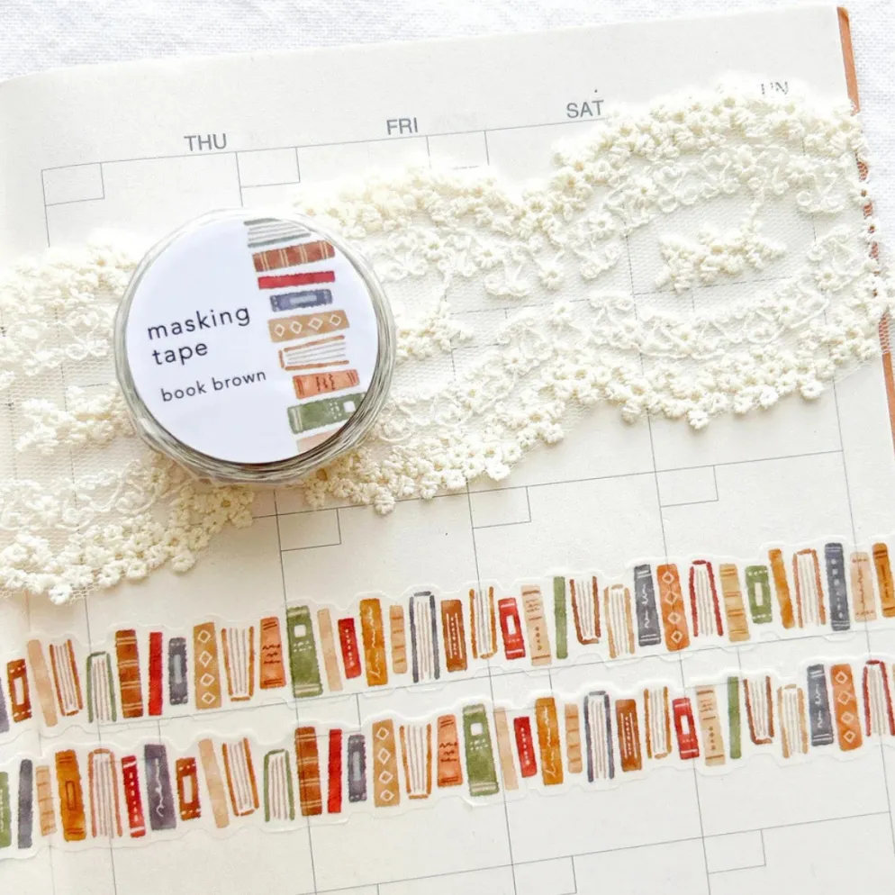 Mind Wave Die-Cut Masking Tape – Brown Book