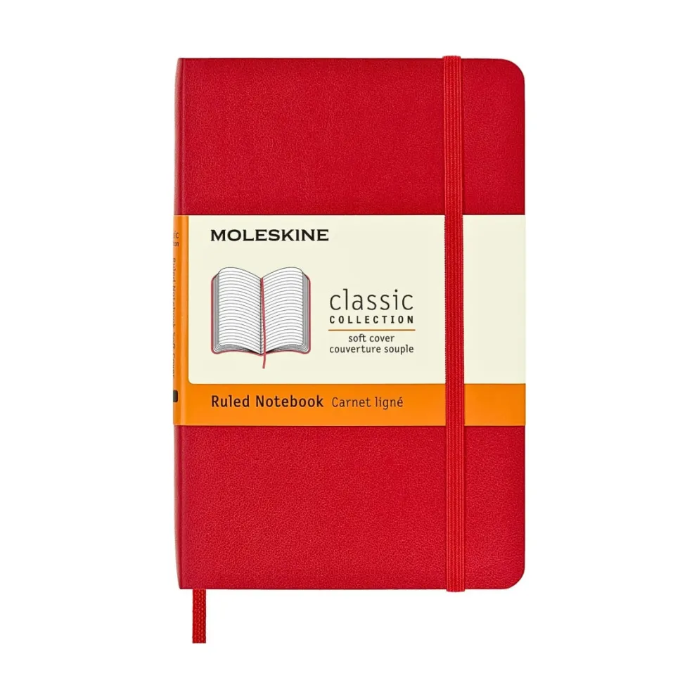 Moleskine Classic Notebook Soft Cover, A6 Pocket Size - Scarlet Red