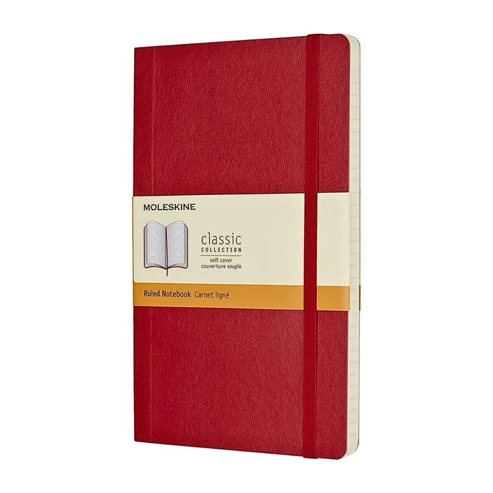 Moleskine Classic Notebook Soft Cover, A5 Large - Red