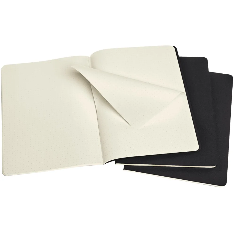 Moleskine Extra Large Black Cahier – Dotted (Pack of 3)