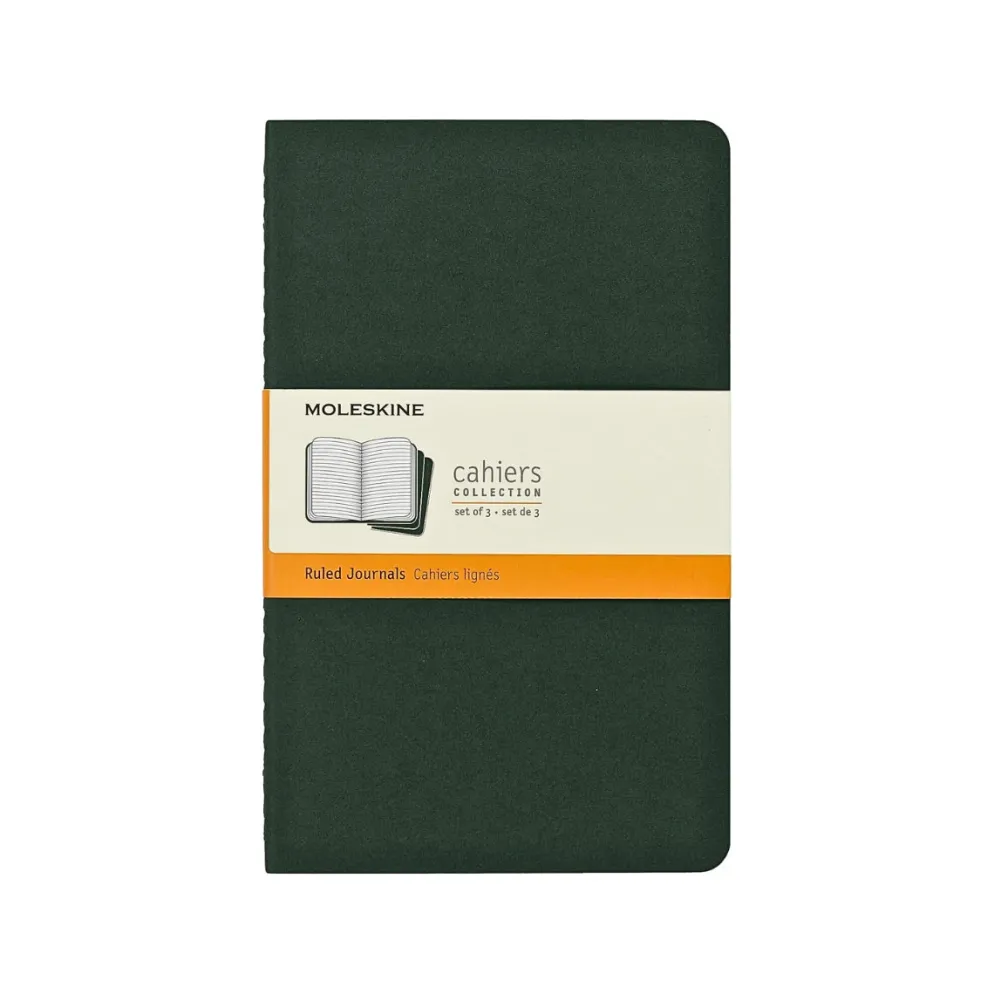 Moleskine Large Cahier – Myrtle Green (Set of 3)
