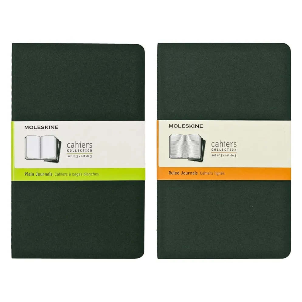 Moleskine Large Cahier – Myrtle Green (Set of 3)