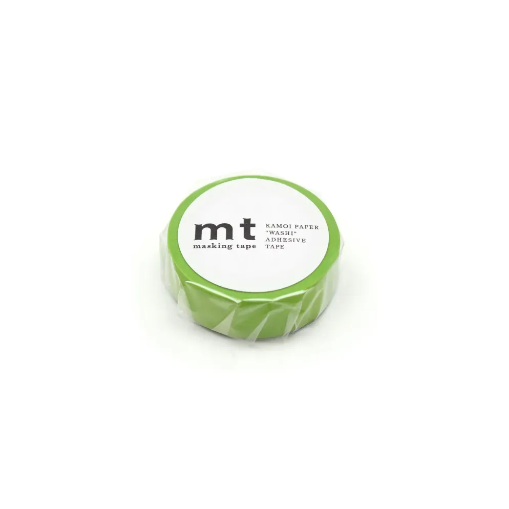 mt 1P Basic Washi Tape - Matte Yellow Green - 15mm