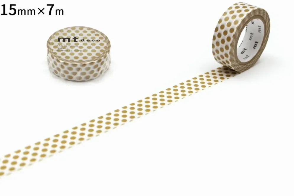mt 1P Deco Washi Tape - Dot Gold - 15mm