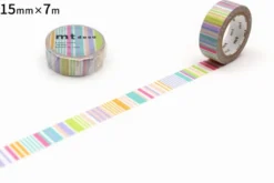 mt 1P Deco Washi Tape - Multi-Border Pastel - 15mm