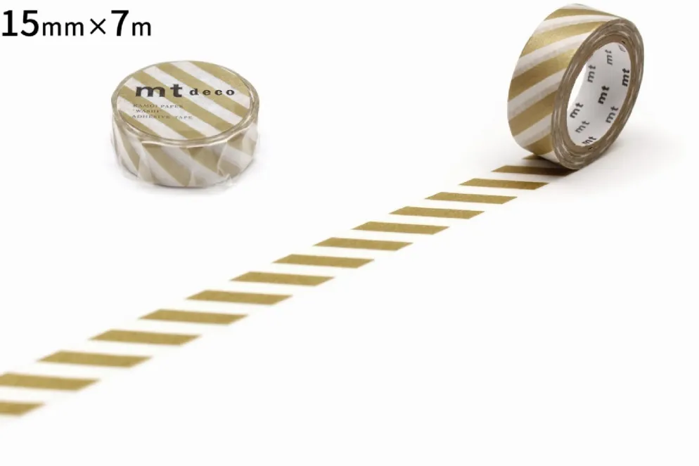 mt 1P Deco Washi Tape - Striped Gold