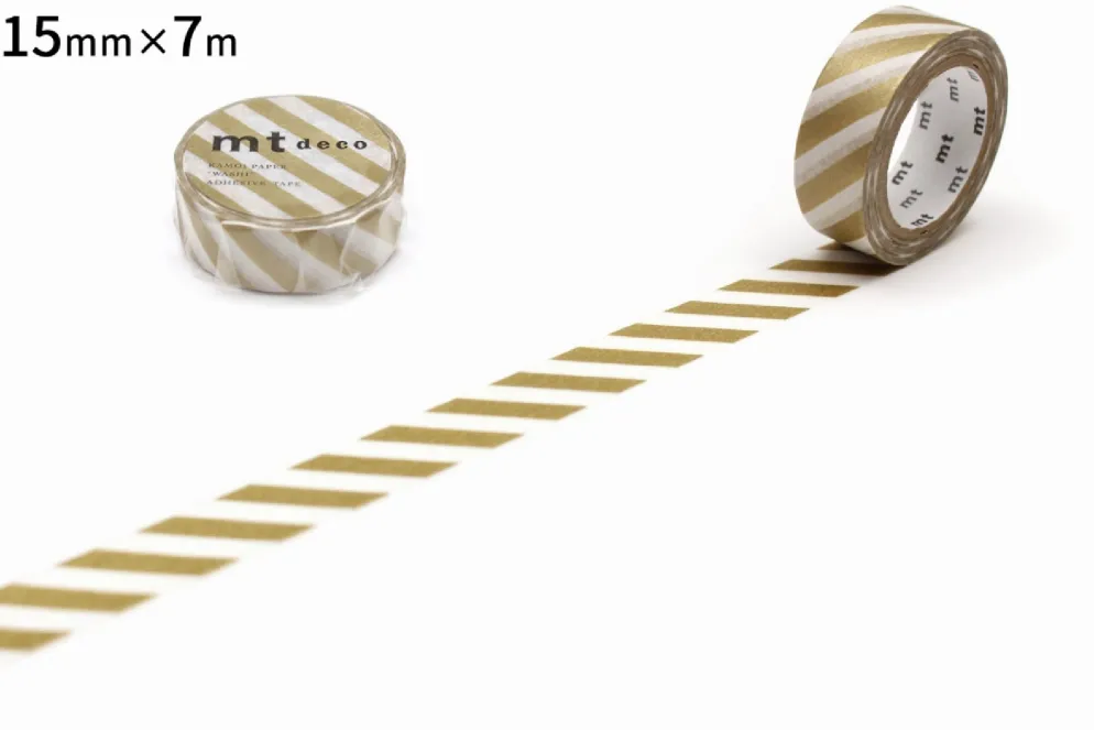 mt 1P Deco Washi Tape - Striped Gold