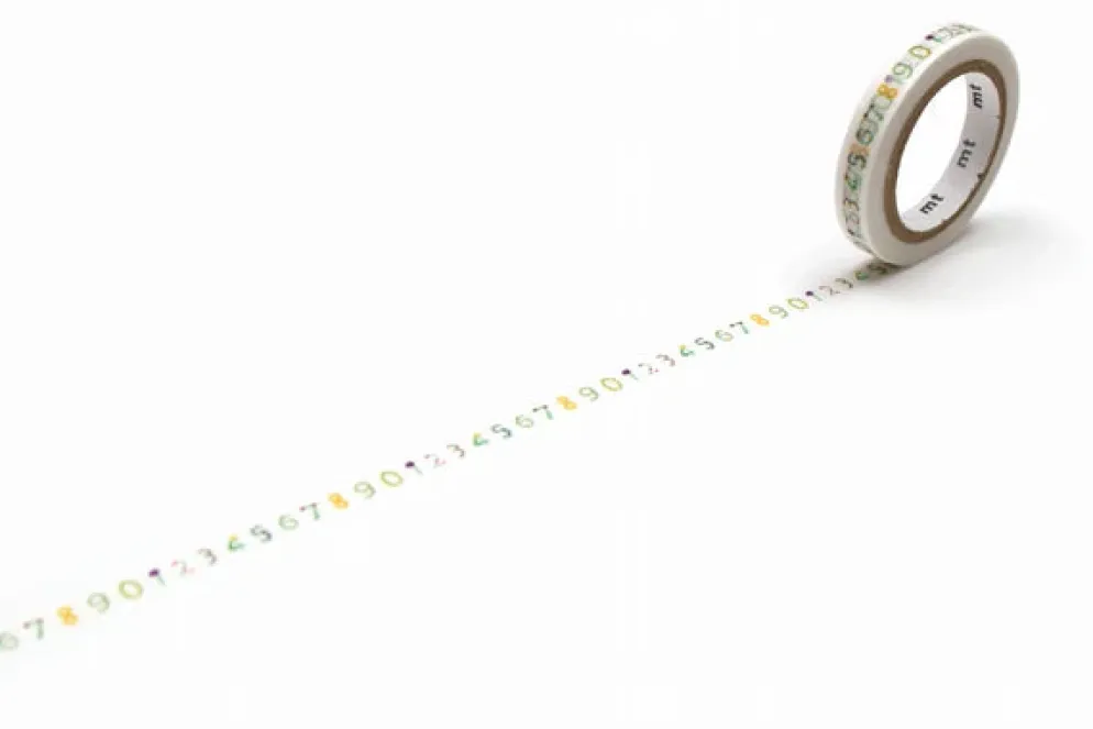 mt x SOU.SOU 7mm Slim Washi Tape - Floral Numbers