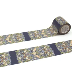 mt x William Morris Washi Tape - Strawberry Thief Indigo/Mineral - 50mm