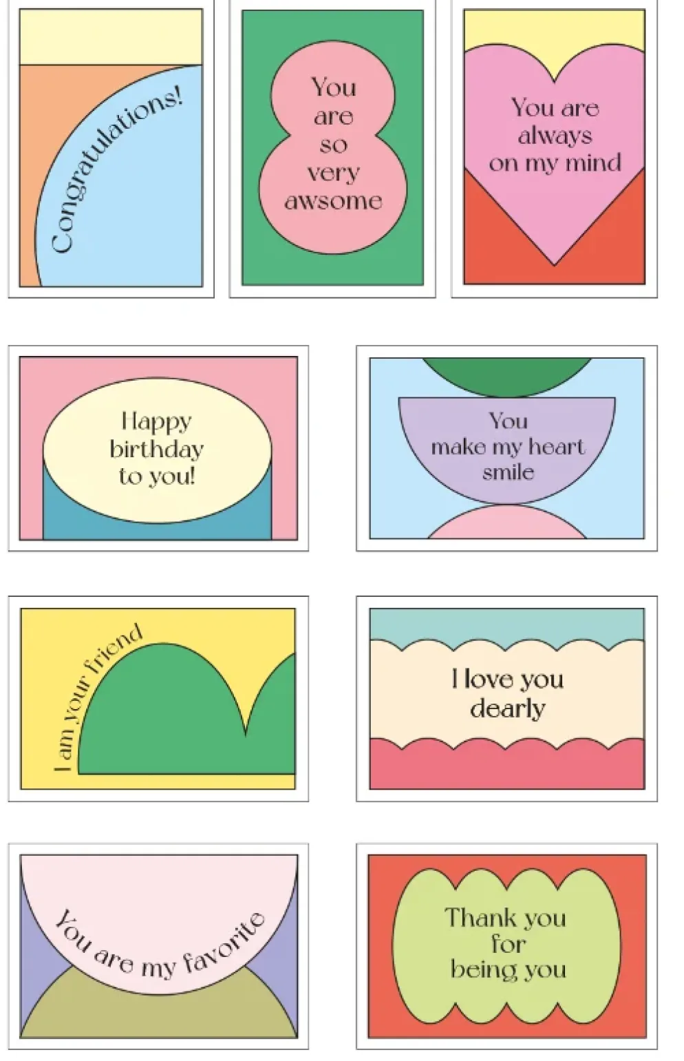 Paperian Kind Message Card Set (10 Cards)