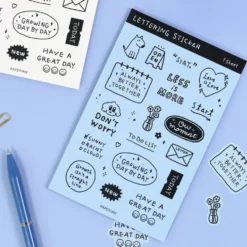 Paperian Lettering Stickers [Hand Drawn Design]