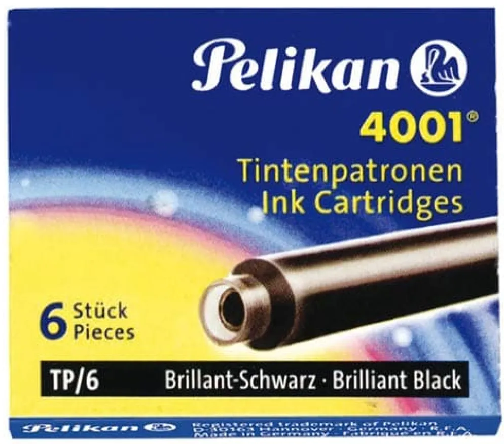 Pelikan 4001 Fountain Pen Ink Cartridges (Pack of 6)