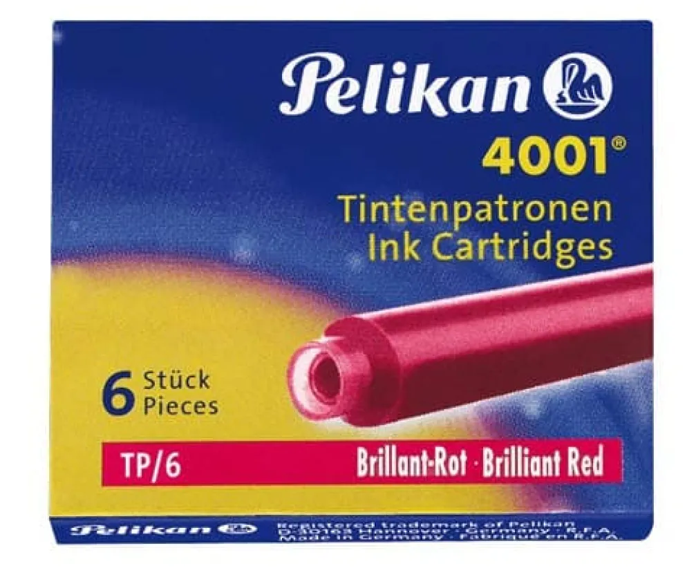 Pelikan 4001 Fountain Pen Ink Cartridges (Pack of 6)