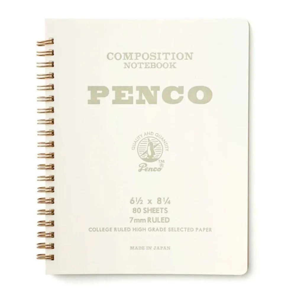 Penco Composition Notebook (L) – Spiral Bound, 7mm Ruled, 80 Sheets, A5