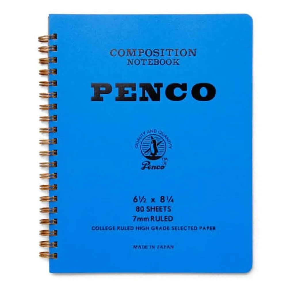 Penco Composition Notebook (L) – Spiral Bound, 7mm Ruled, 80 Sheets, A5