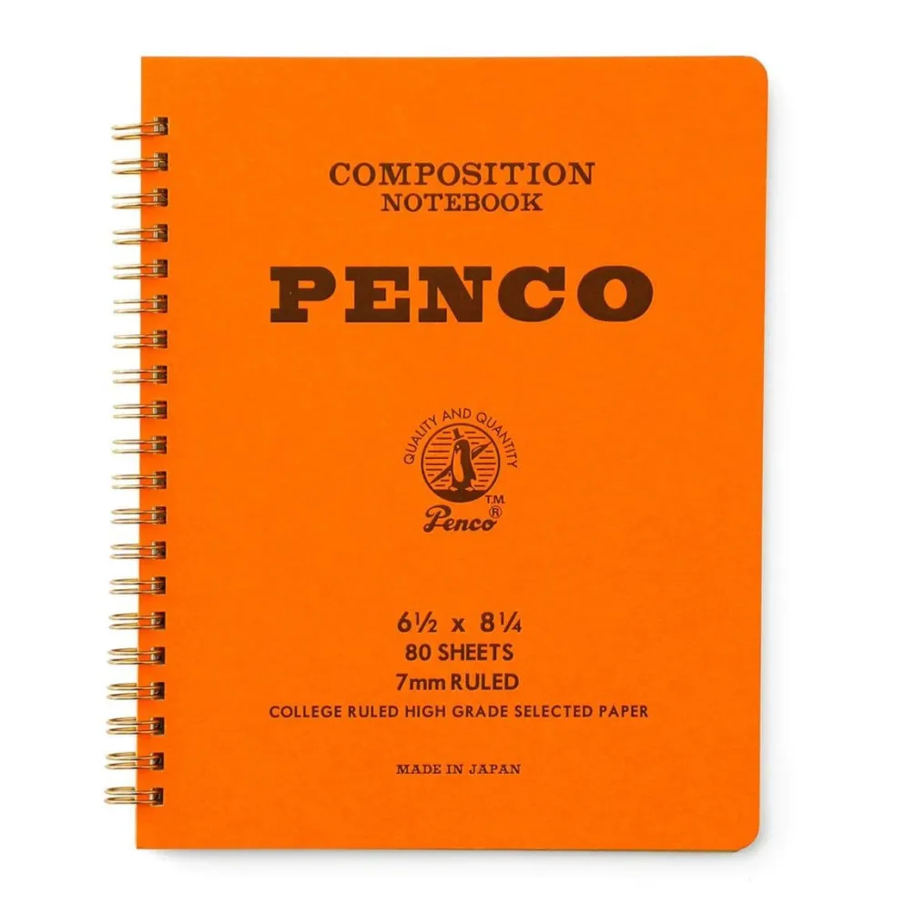 Penco Composition Notebook (L) – Spiral Bound, 7mm Ruled, 80 Sheets, A5