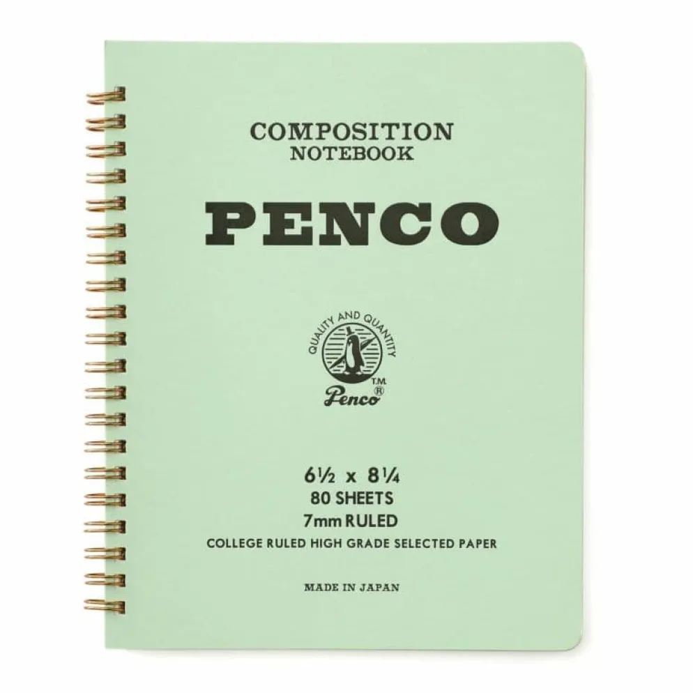 Penco Composition Notebook (L) – Spiral Bound, 7mm Ruled, 80 Sheets, A5