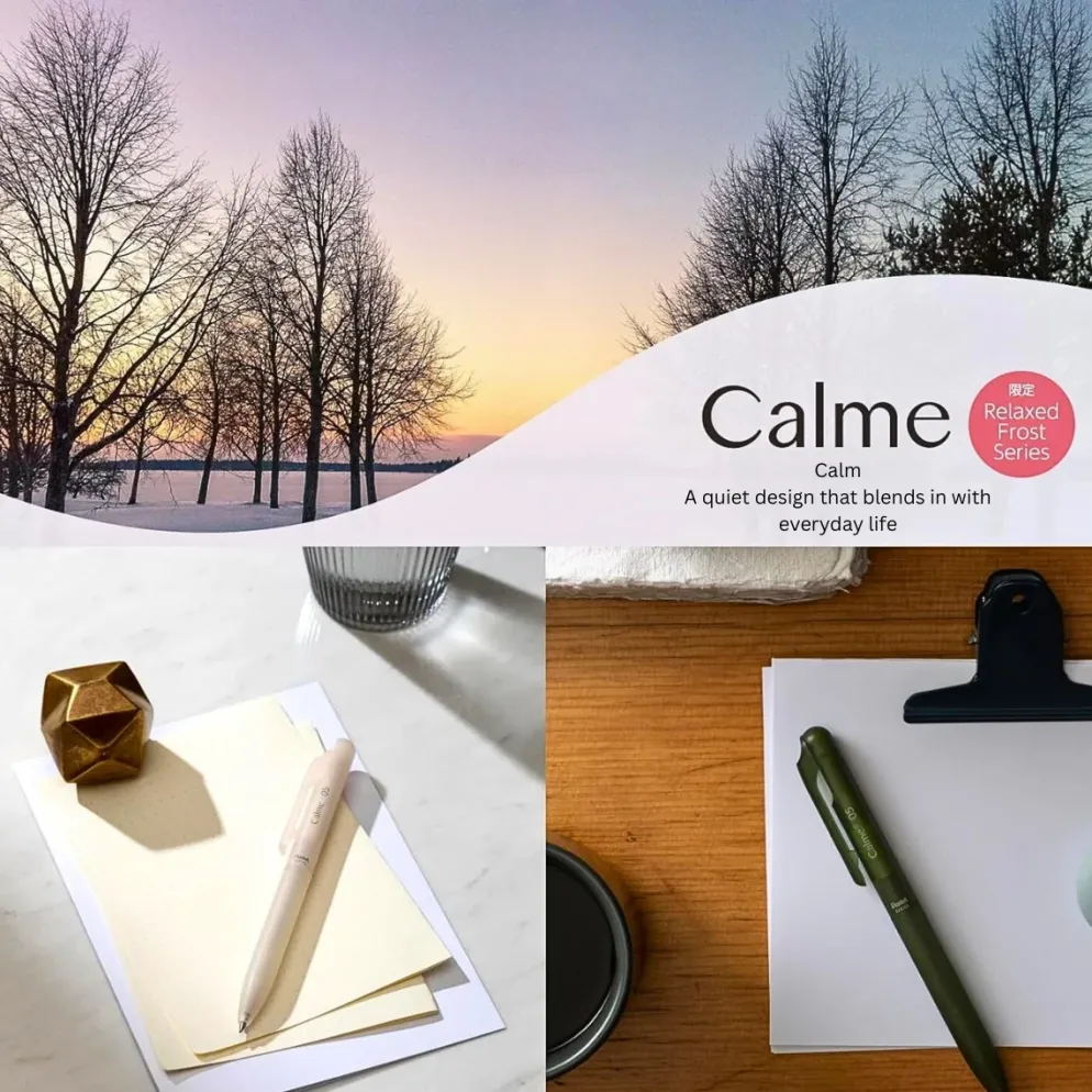 Pentel Calme Relaxed Forest Series Ballpoint Pen – 0.5mm Limited Edition - Sea Blue