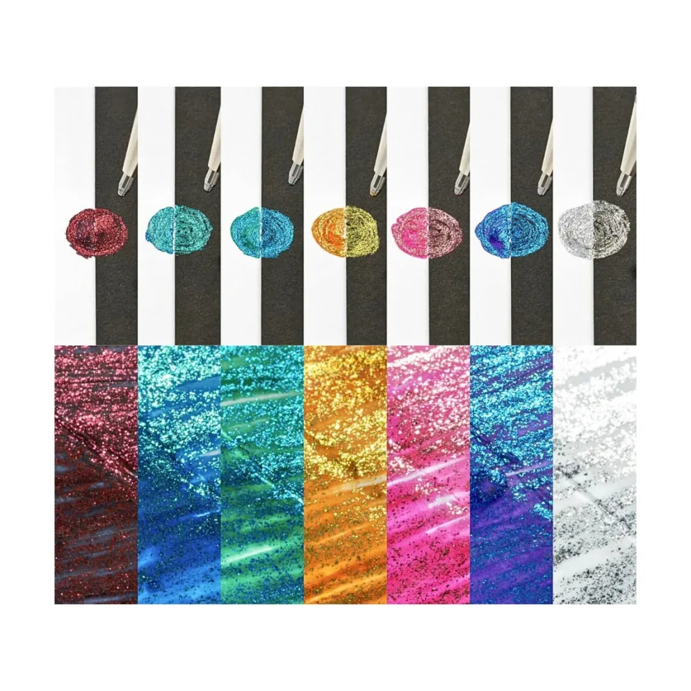 Pentel Dual Metallic Ballpoint Pen Set – 7 Colours Glitter Ink