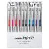 Pentel EnerGel InFree Gel Pen 0.5mm - 10 Colour Set