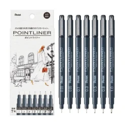 Pentel Pointliner Sign Pen - Set of 7