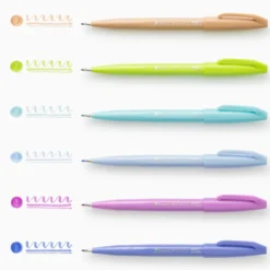 Pentel Touch Brush Sign Pen Pastel Colours