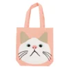 Playful Peach Cat Cotton Tote Bag [A4 Size]
