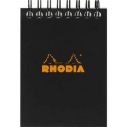 Rhodia Classic Wirebound Notepad (A7, Lined) - Black