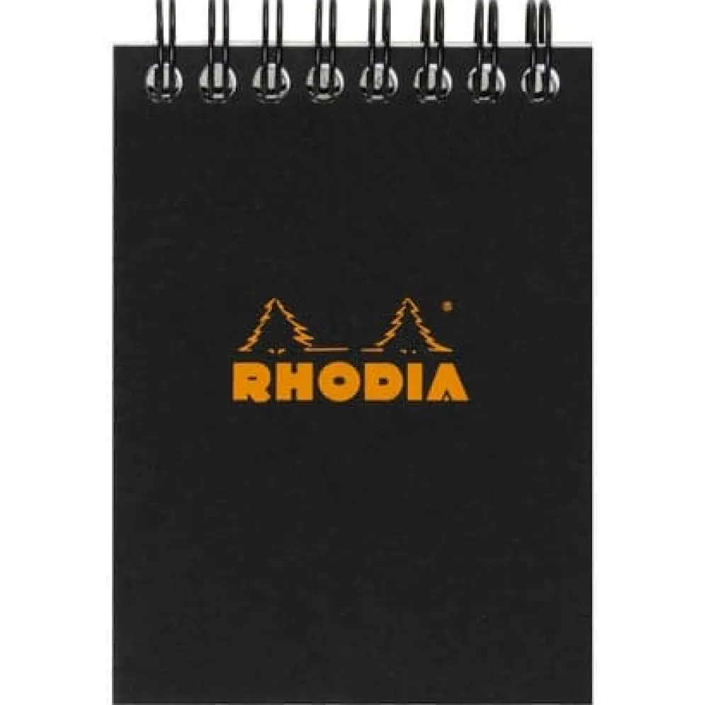 Rhodia Classic Wirebound Notepad (A7, Lined) - Black