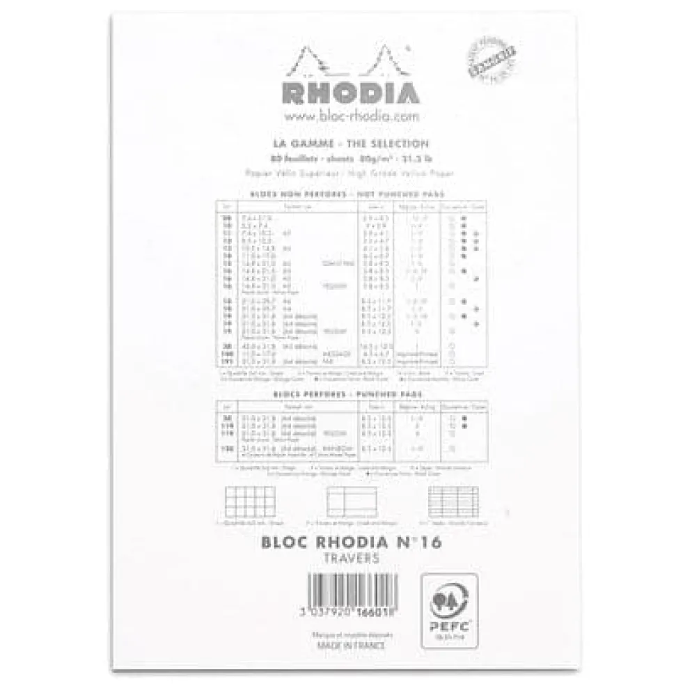 Rhodia No.16 Head Stapled Pad (A5, Lined)